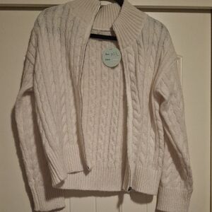 BE COOL Ivory Cable Knit Cardigan